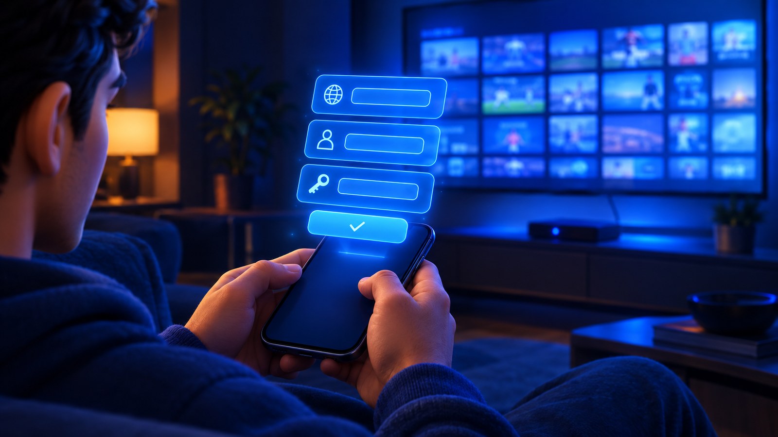 Entering Xtream Codes server URL, username and password into an IPTV player on Android