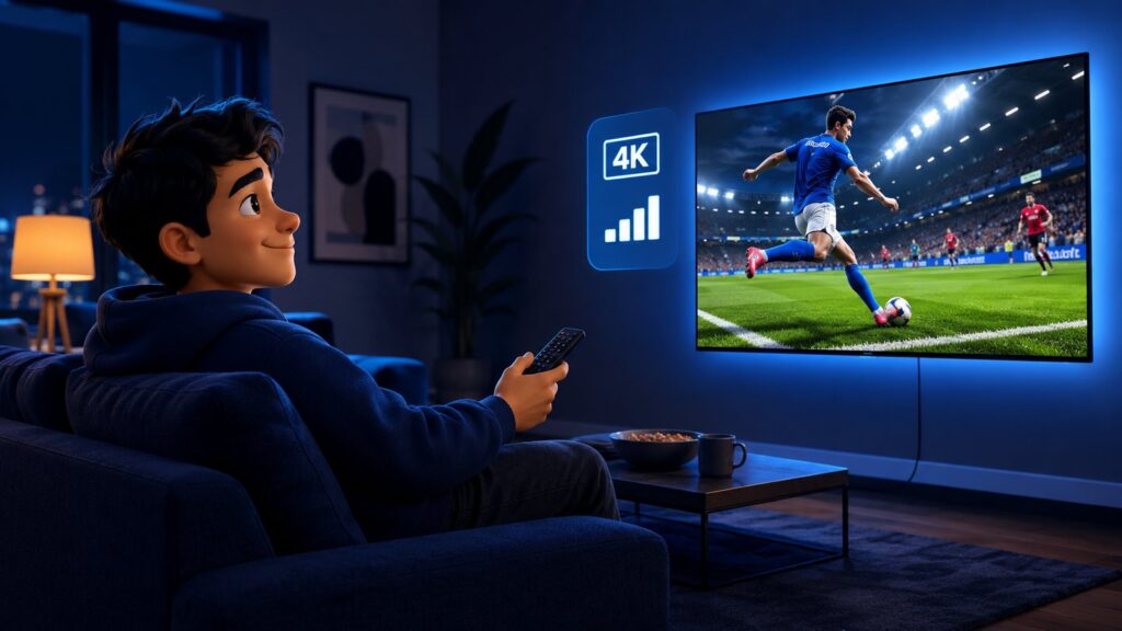 Watching live sport in 4K on a smart TV running an IPTV player with no extra box attached