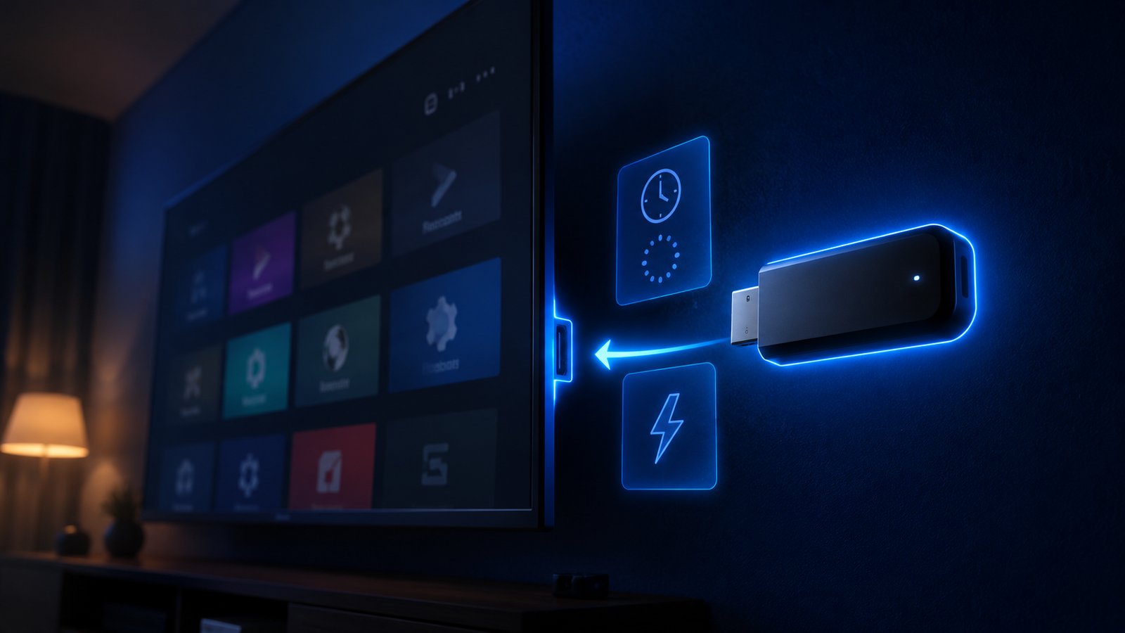 A smart TV beside a small streaming stick, weighing up which should run the IPTV player