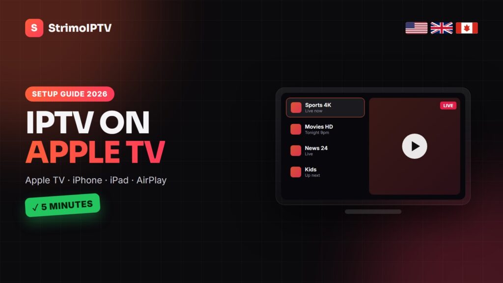 How to watch IPTV on Apple TV and iPhone in 2026 with StrimoIPTV