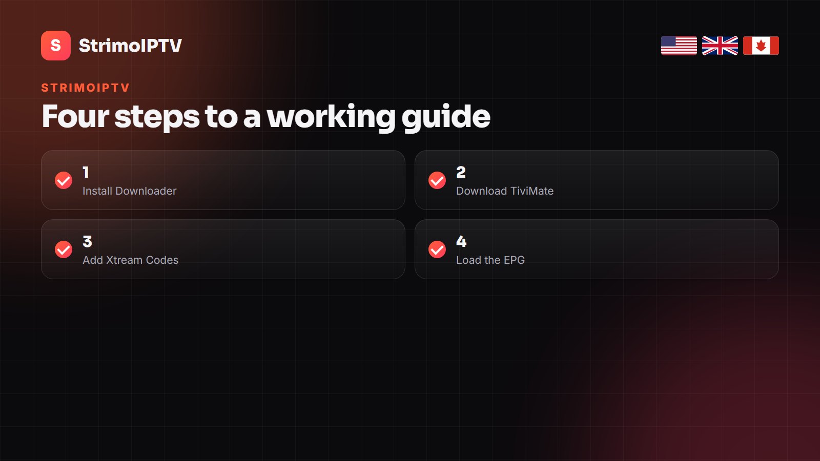Four steps to set up StrimoIPTV on TiviMate